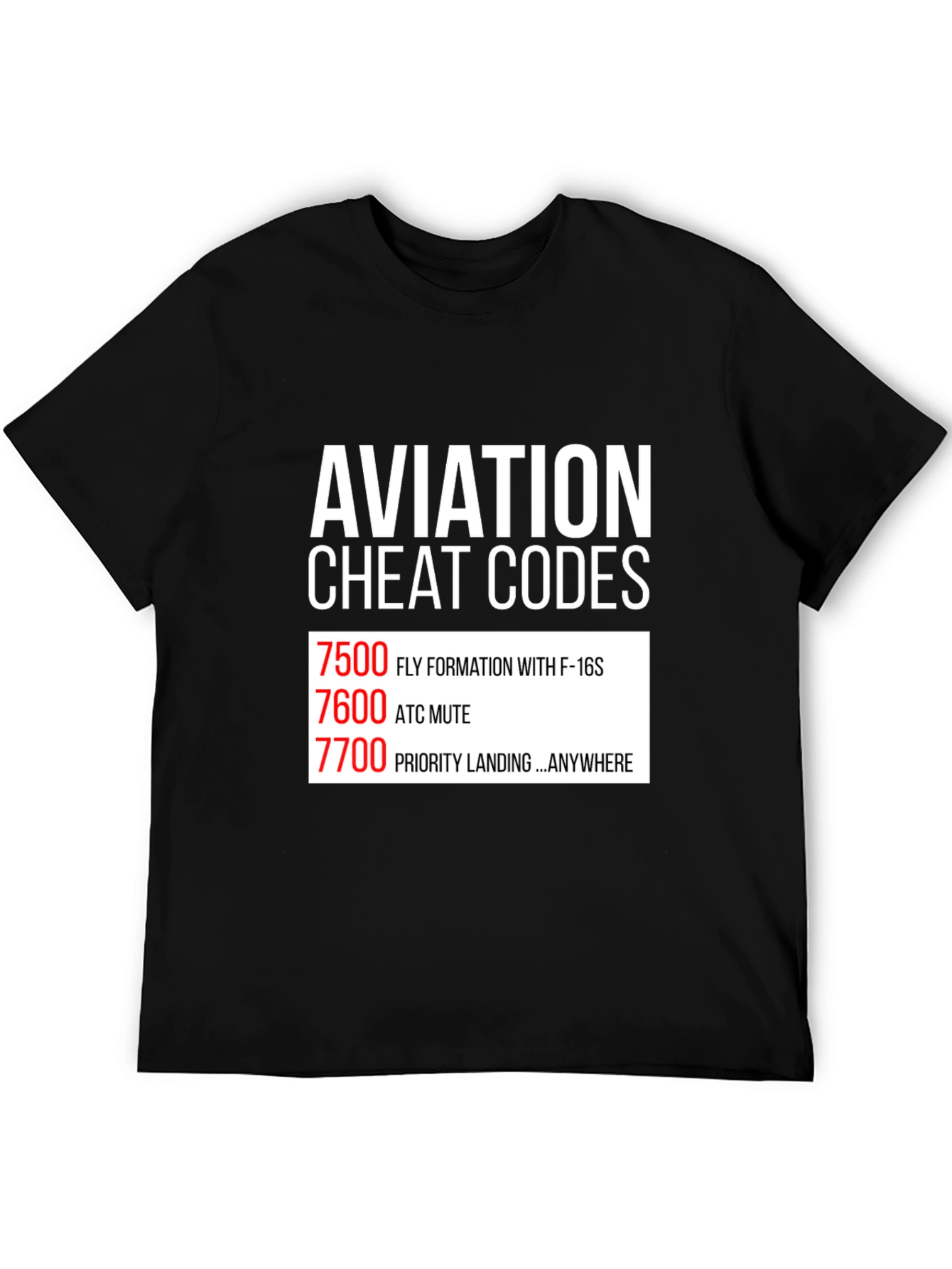Aviation Cheat Codes T-Shirt Pilot Gift