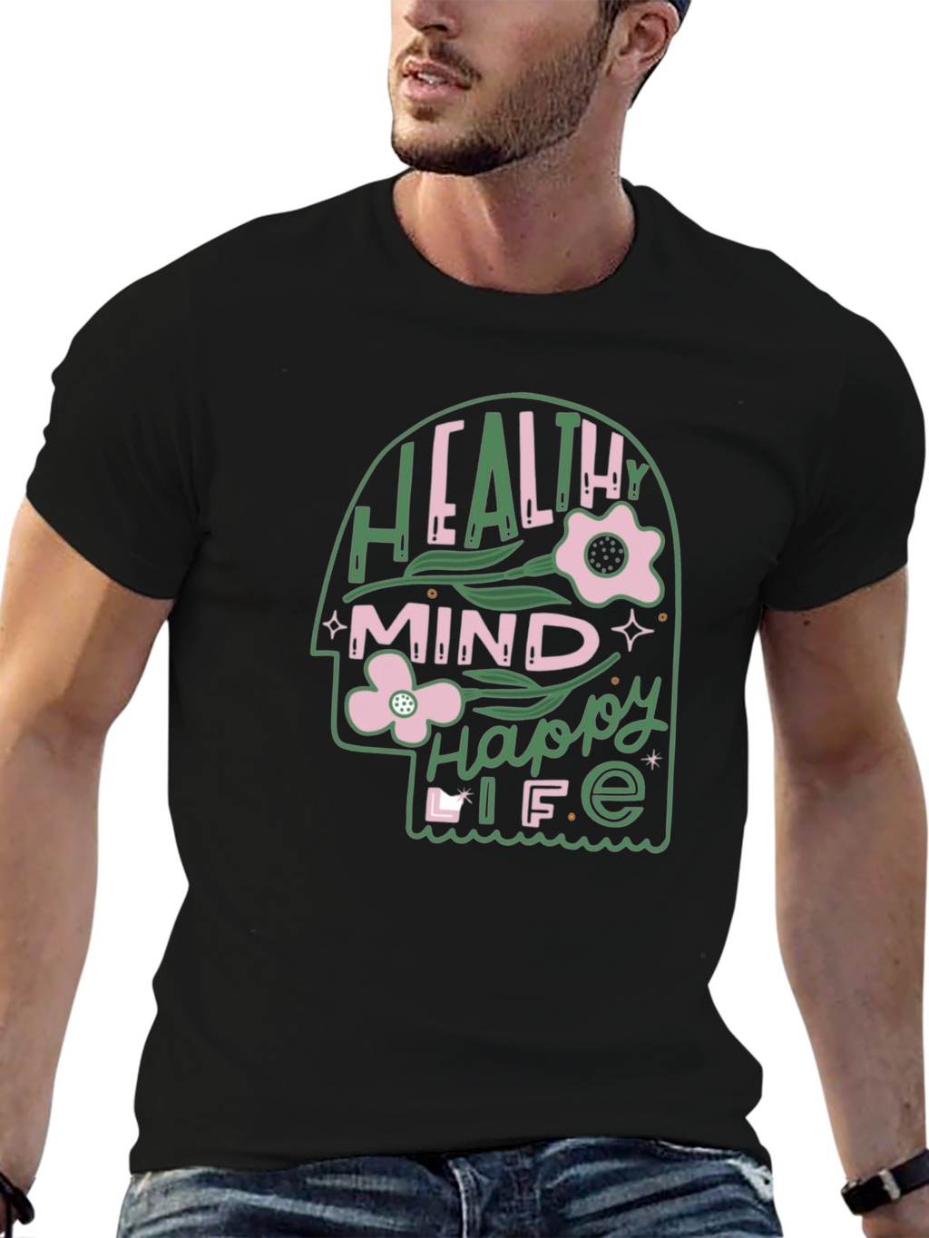 Healthy Mind Happy Life Graphic Tee