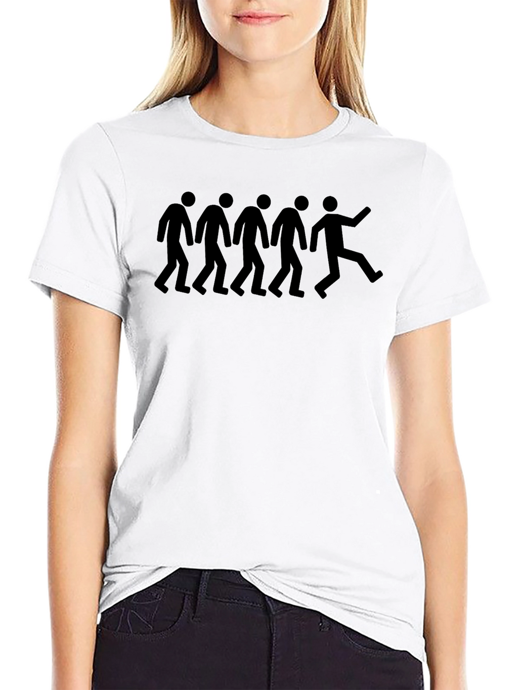 Stick Figure Conformity Mens Black T-Shirt