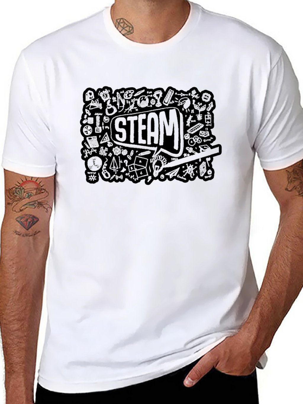 STEAM Education Graphic Black T-Shirt
