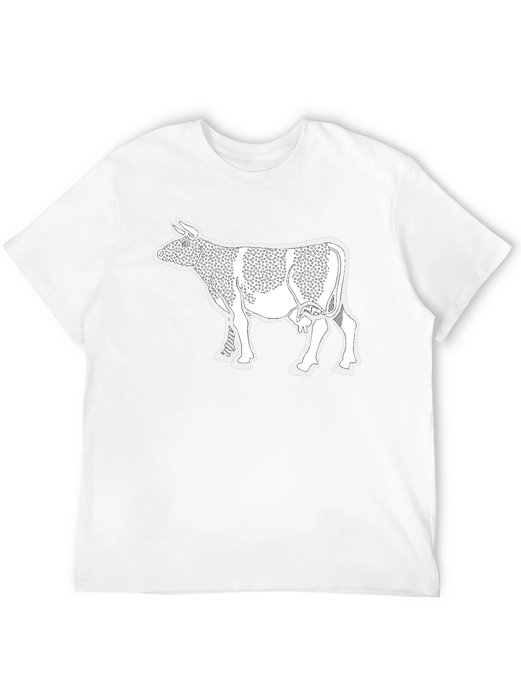Cow Print T-Shirt - Black Cotton Tee