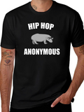 Hip Hop Hippo Anonymous Graphic T-Shirt