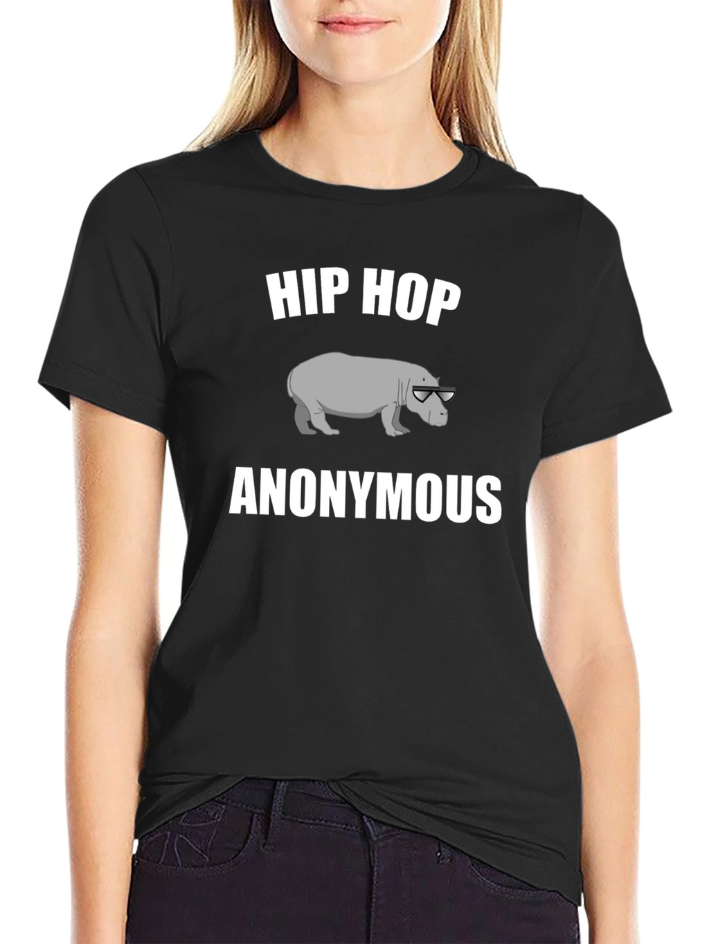 Hip Hop Hippo Anonymous Graphic T-Shirt