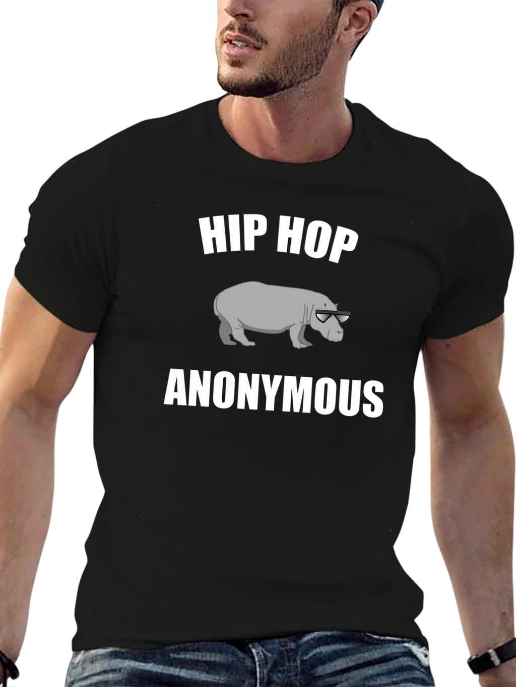 Hip Hop Hippo Anonymous Graphic T-Shirt