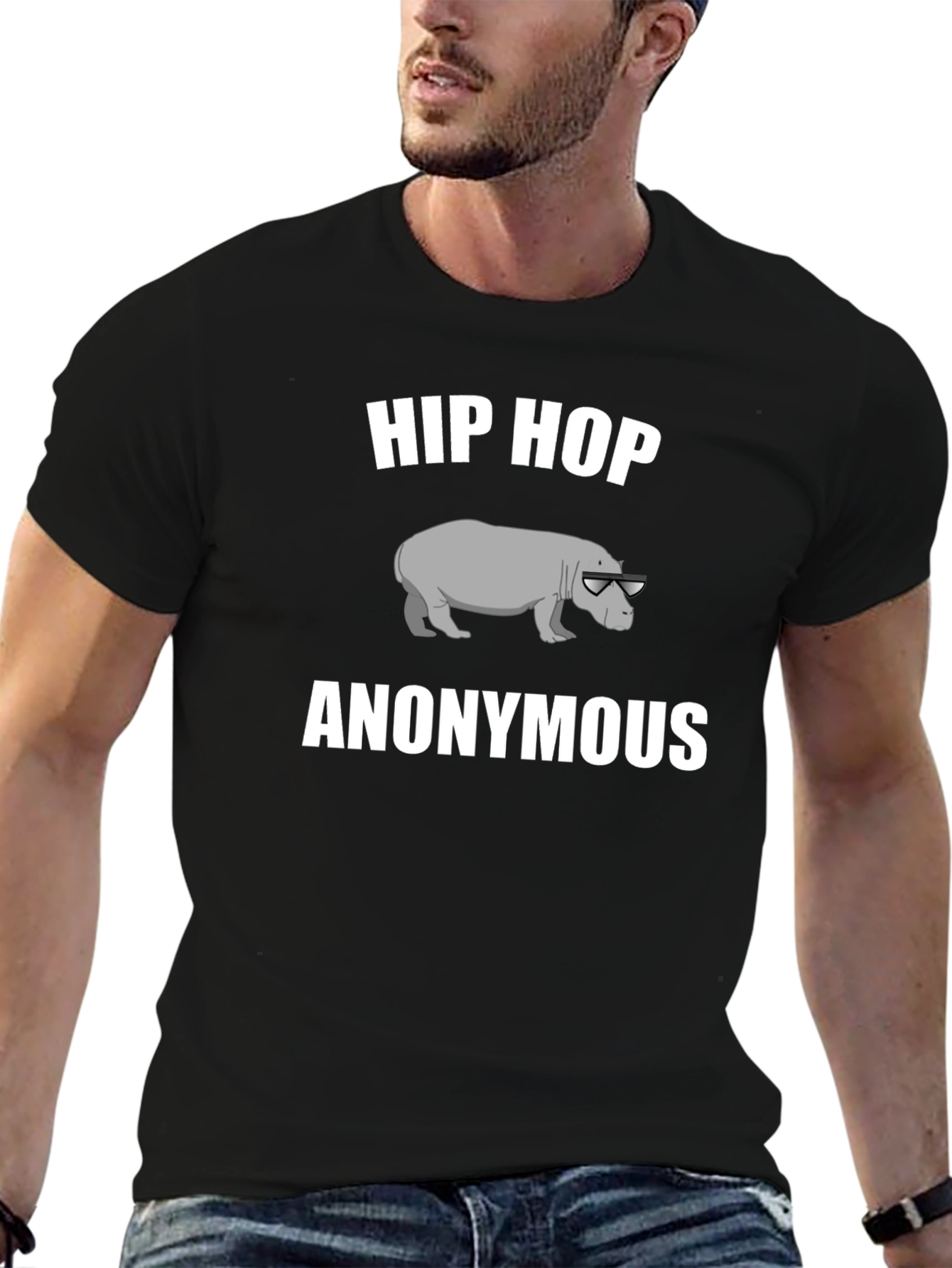 Hip Hop Hippo Anonymous Graphic T-Shirt