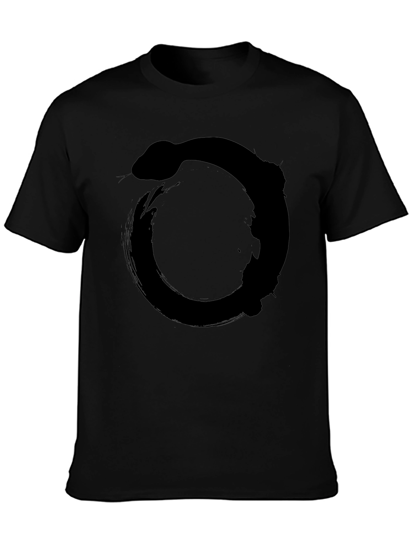 Ouroboros Snake Circle Graphic Tee - Black
