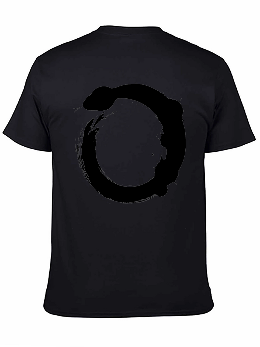 Ouroboros Snake Circle Graphic Tee - Black