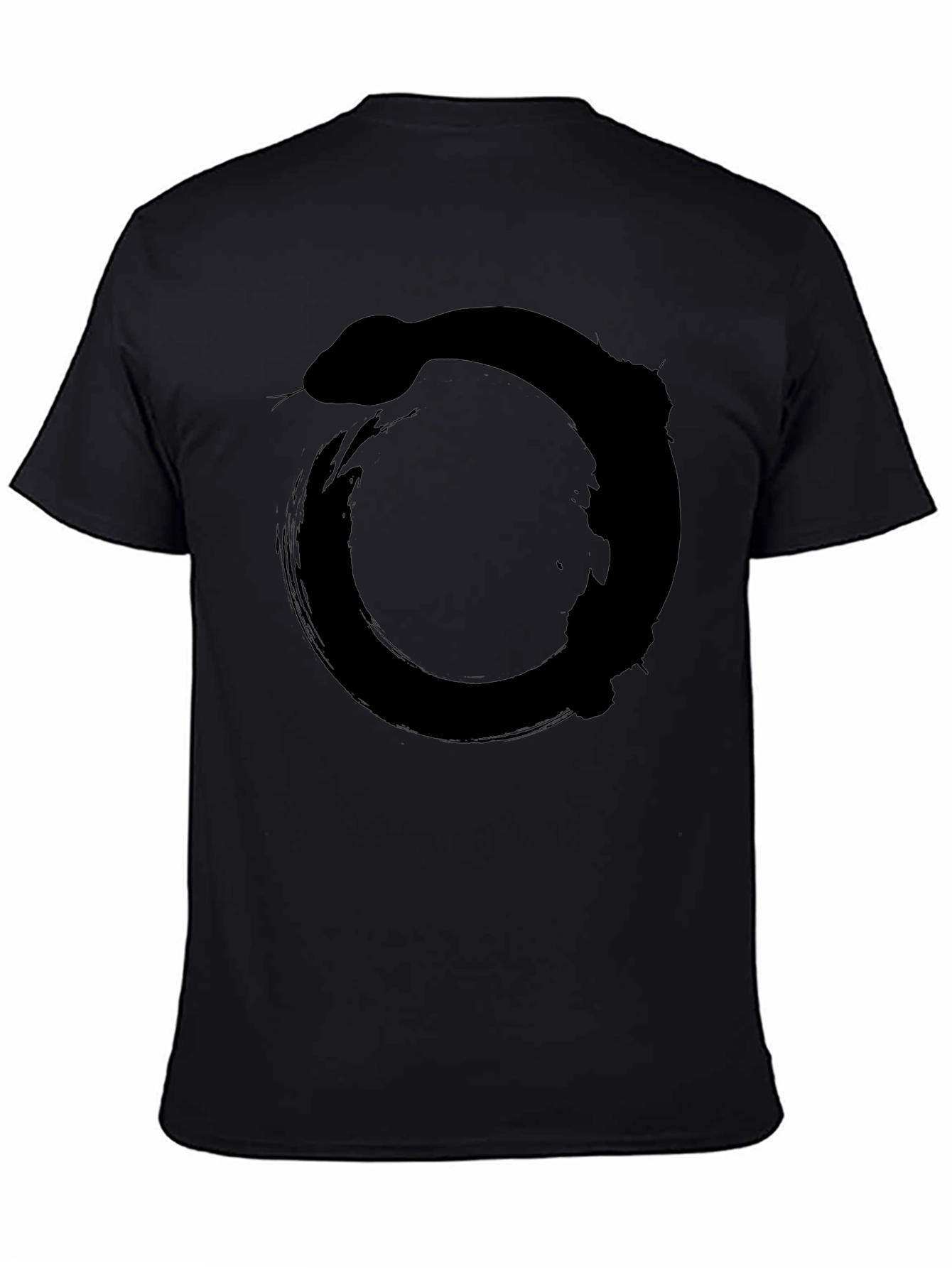 Ouroboros Snake Circle Graphic Tee - Black