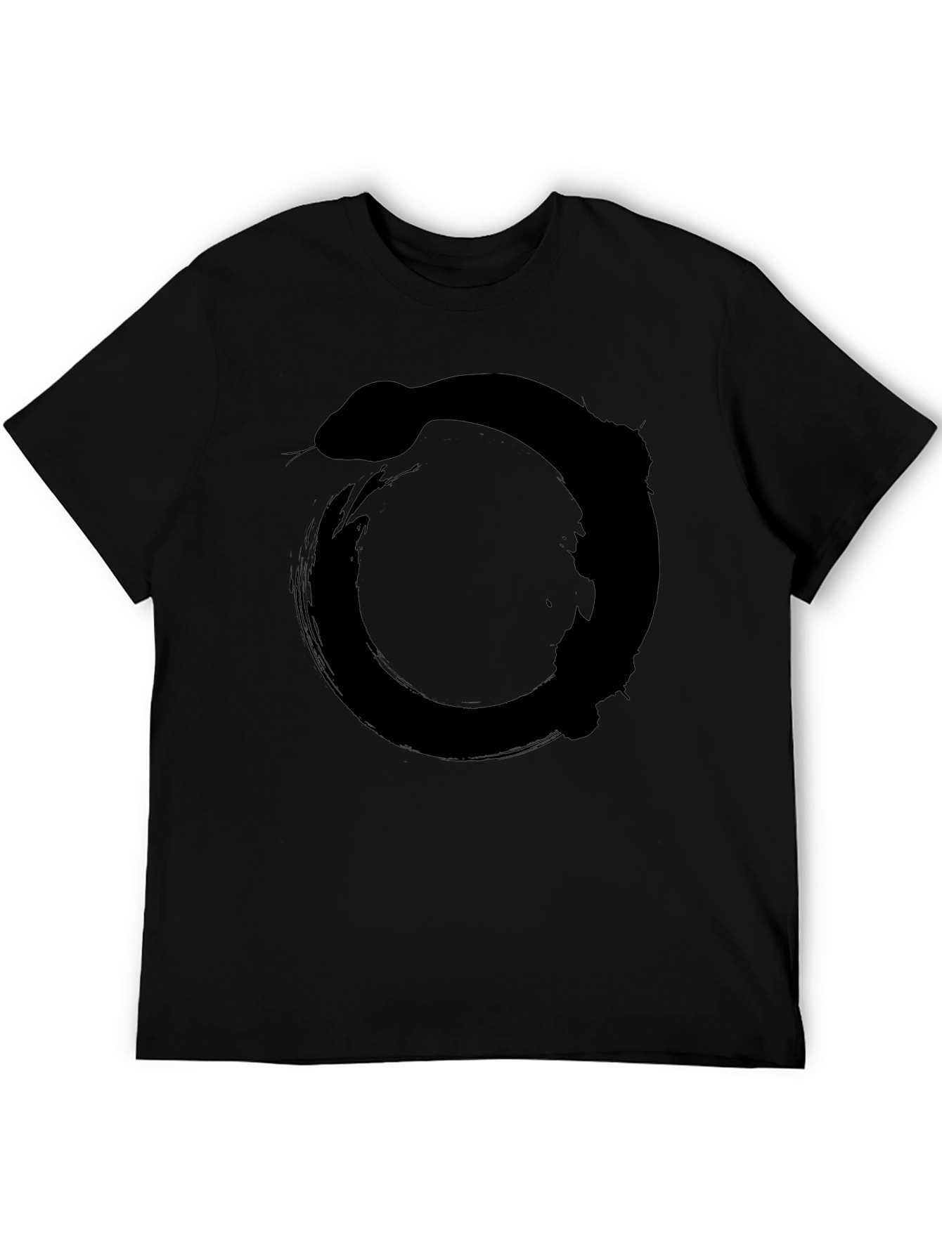 Ouroboros Snake Circle Graphic Tee - Black
