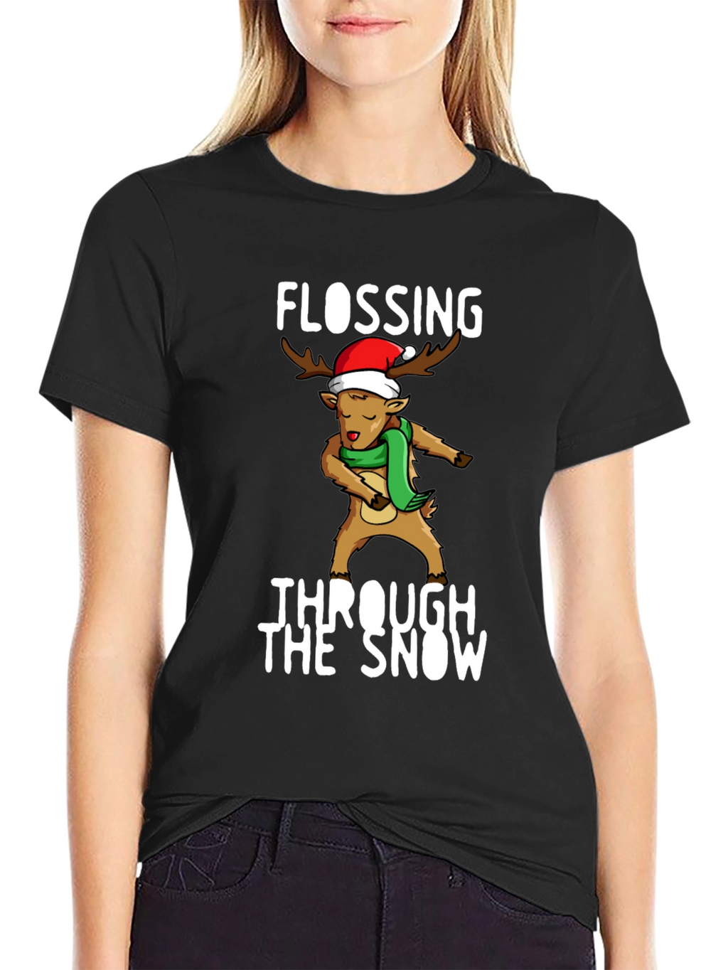 Flossing Through The Snow Christmas T-Shirt