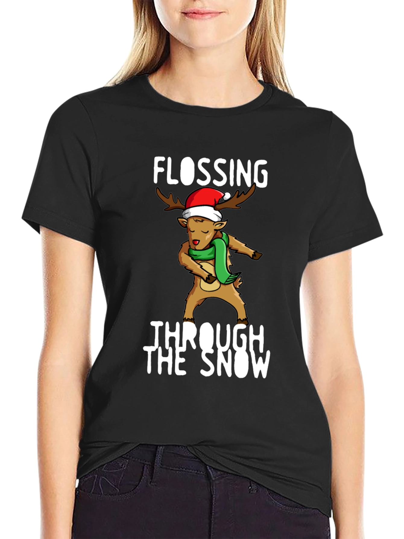 Flossing Through The Snow Christmas T-Shirt