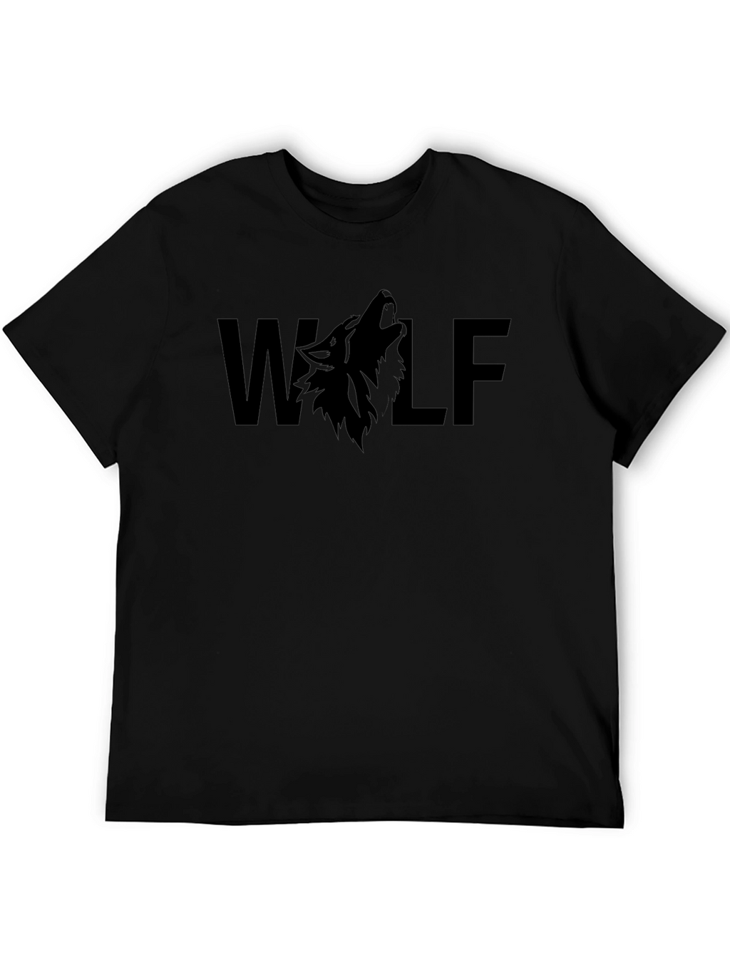 Wolf Graphic Print T-Shirt - Black