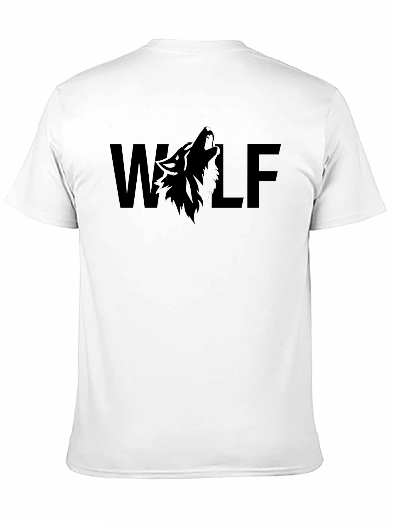 Wolf Graphic Print T-Shirt - Black