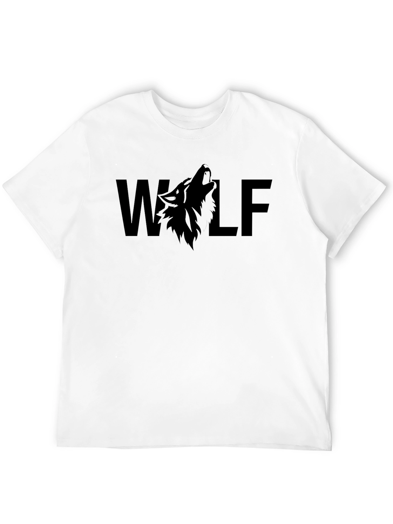 Wolf Graphic Print T-Shirt - Black