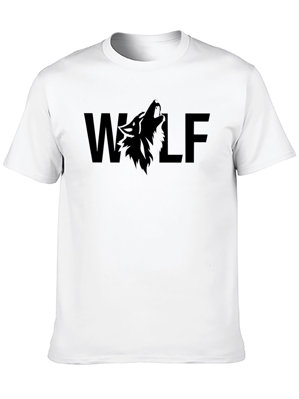Wolf Graphic Print T-Shirt - Black