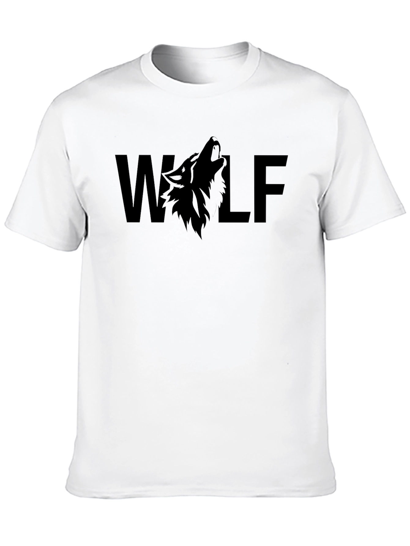 Wolf Graphic Print T-Shirt - Black