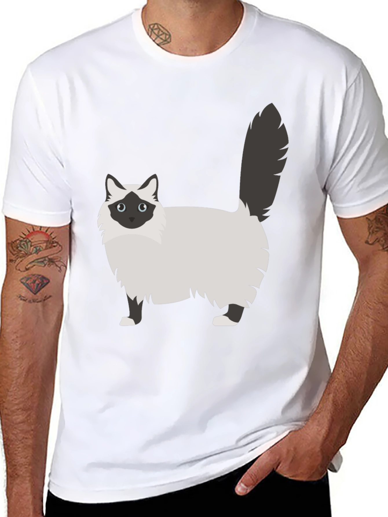 Cute Cat Graphic Tee - Unisex Black T-Shirt