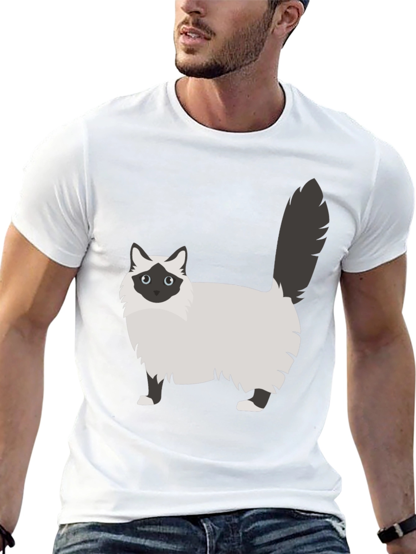 Cute Cat Graphic Tee - Unisex Black T-Shirt