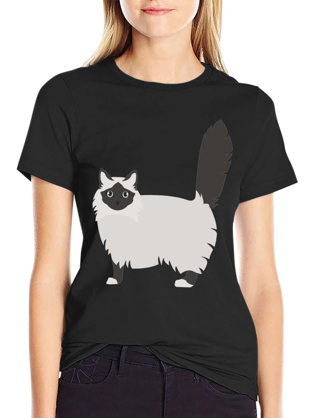 Cute Cat Graphic Tee - Unisex Black T-Shirt