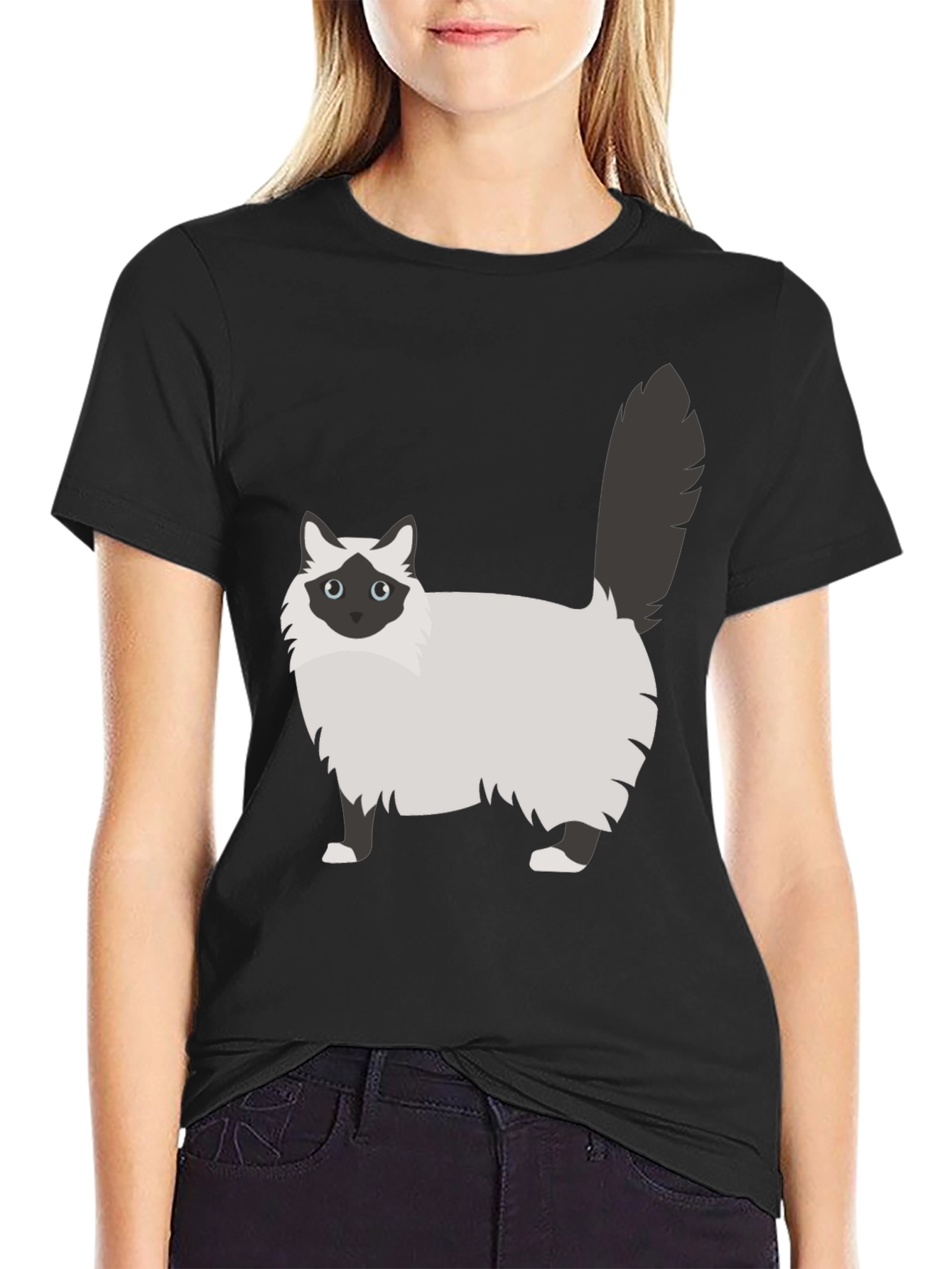 Cute Cat Graphic Tee - Unisex Black T-Shirt