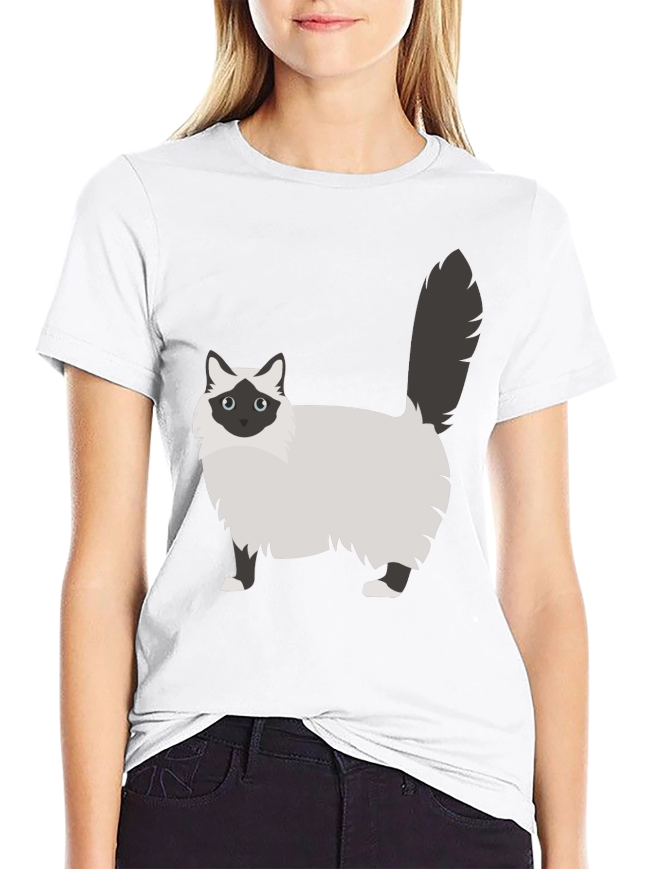 Cute Cat Graphic Tee - Unisex Black T-Shirt