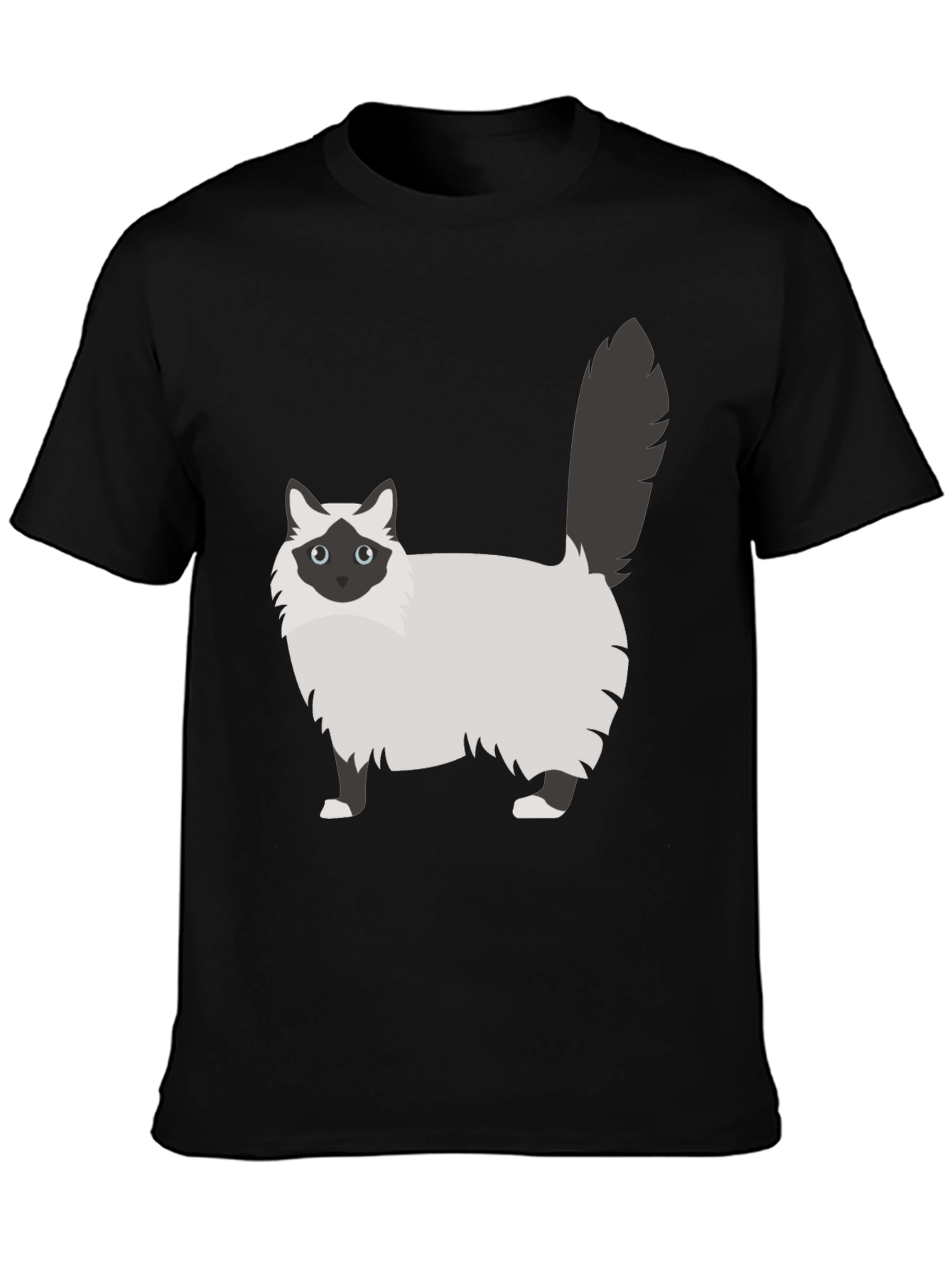 Cute Cat Graphic Tee - Unisex Black T-Shirt