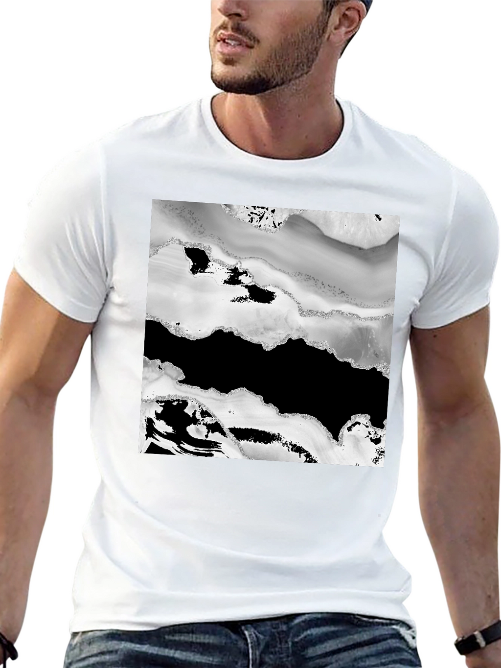 Abstract Black & White Graphic Tee