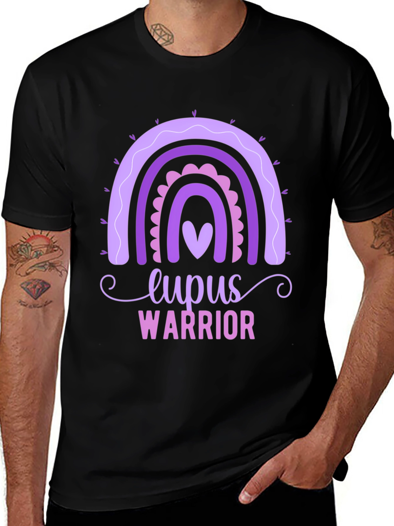 Lupus Warrior Rainbow Heart T-Shirt
