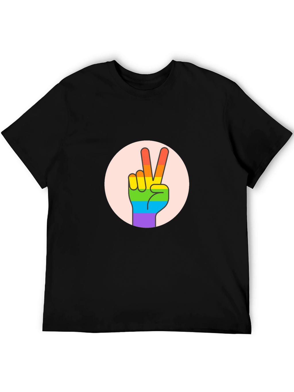 Peace Sign Pride T-Shirt - Black Cotton Blend