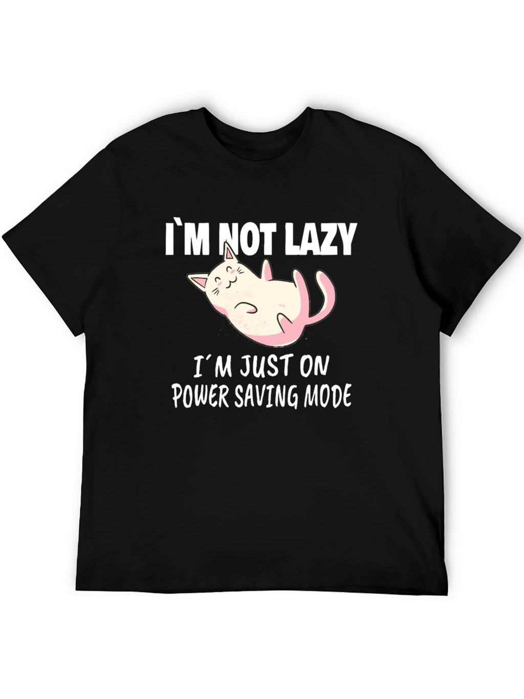 Funny Cat Power Saving Mode Graphic Tee