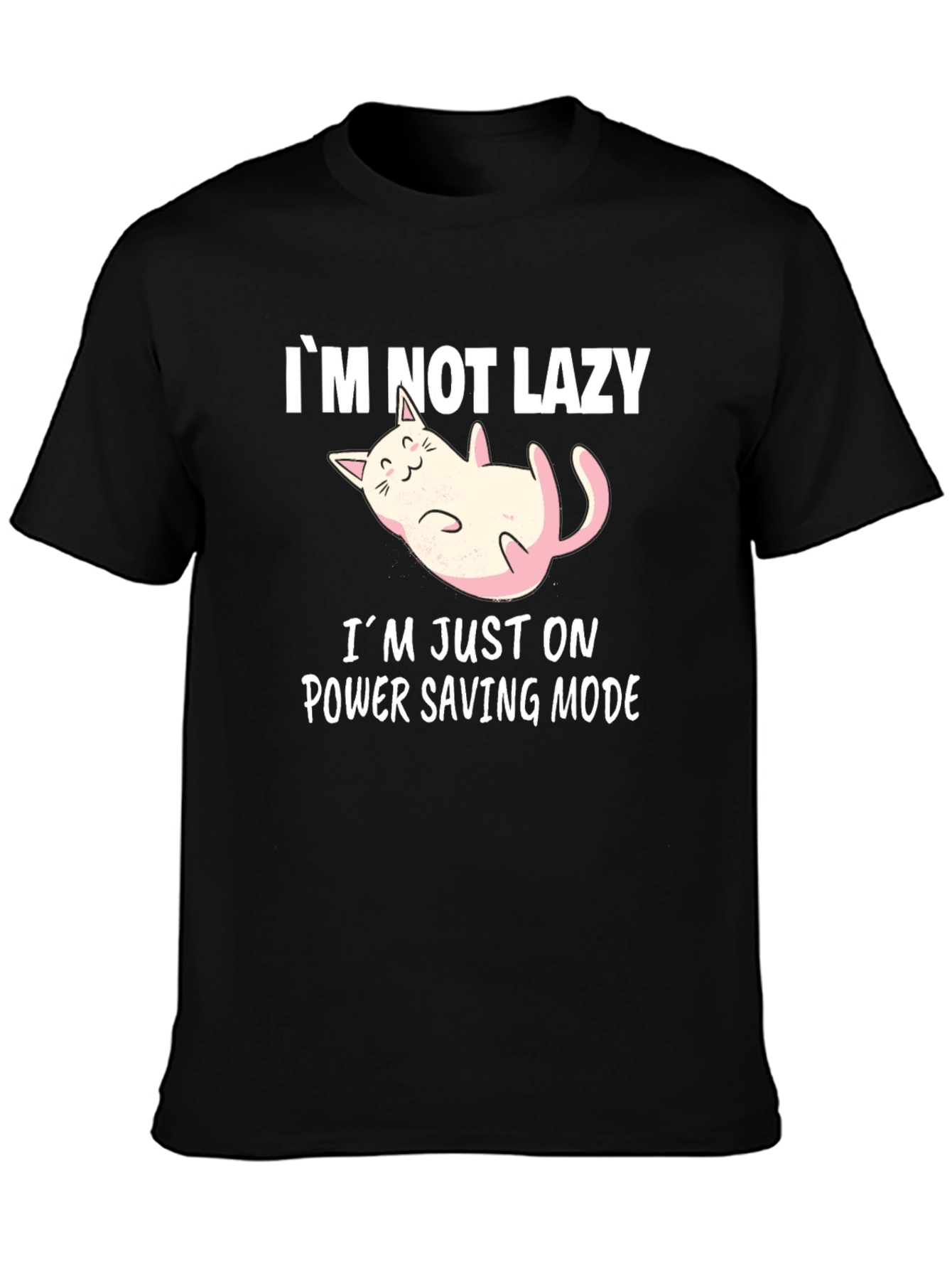 Funny Cat Power Saving Mode Graphic Tee