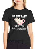 Funny Cat Power Saving Mode Graphic Tee