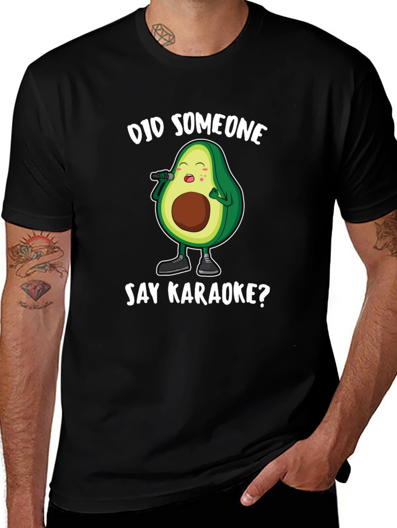 Karaoke Avocado Graphic T-Shirt