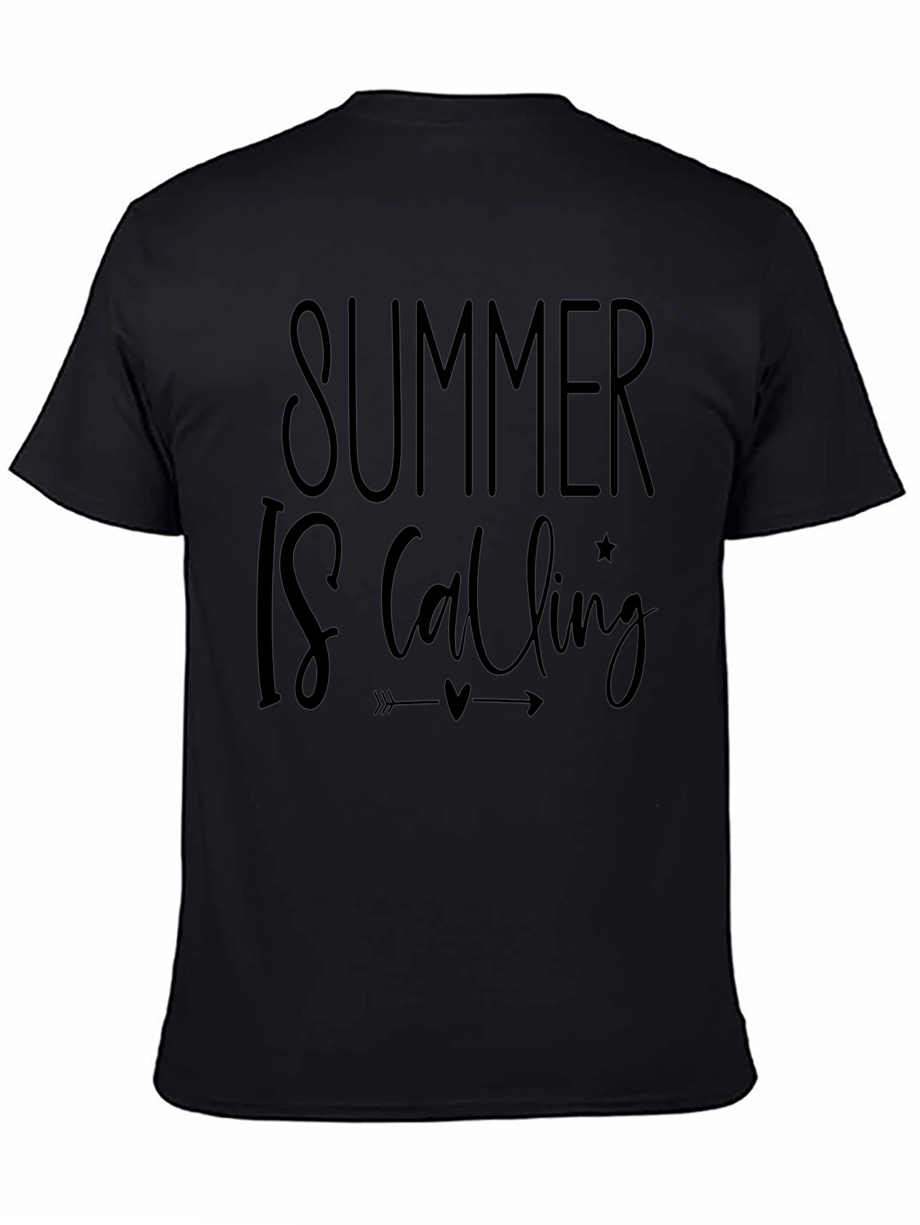 Summer Is Calling Black Graphic Tee