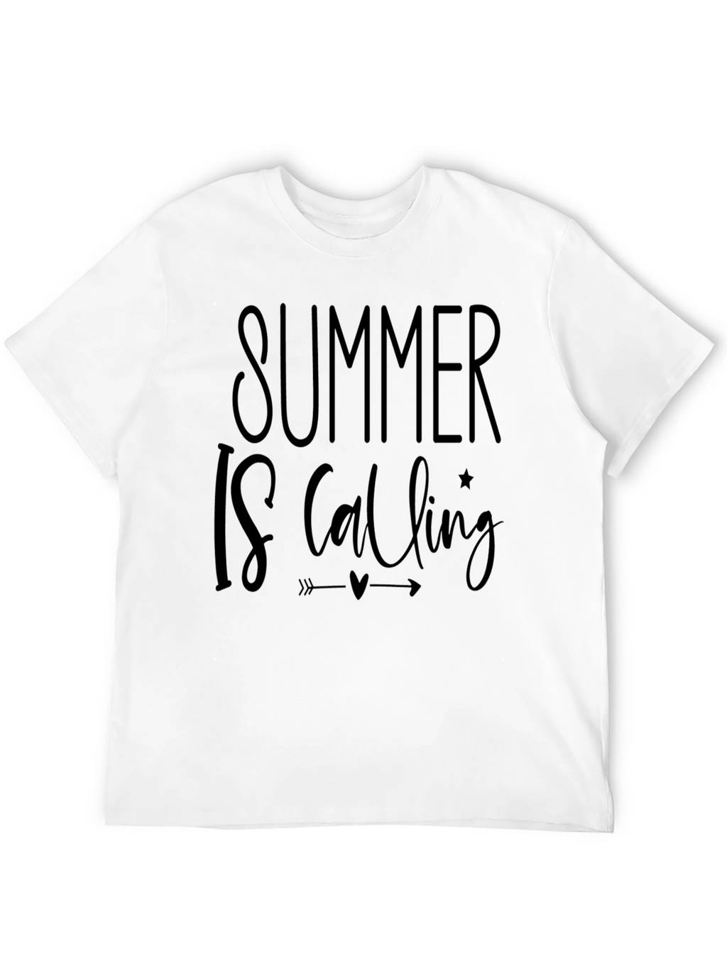 Summer Is Calling Black Graphic Tee