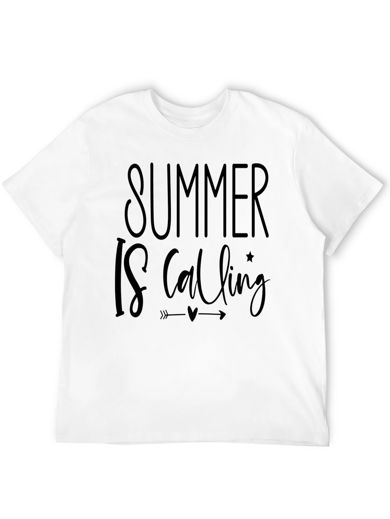 Summer Is Calling Black Graphic Tee