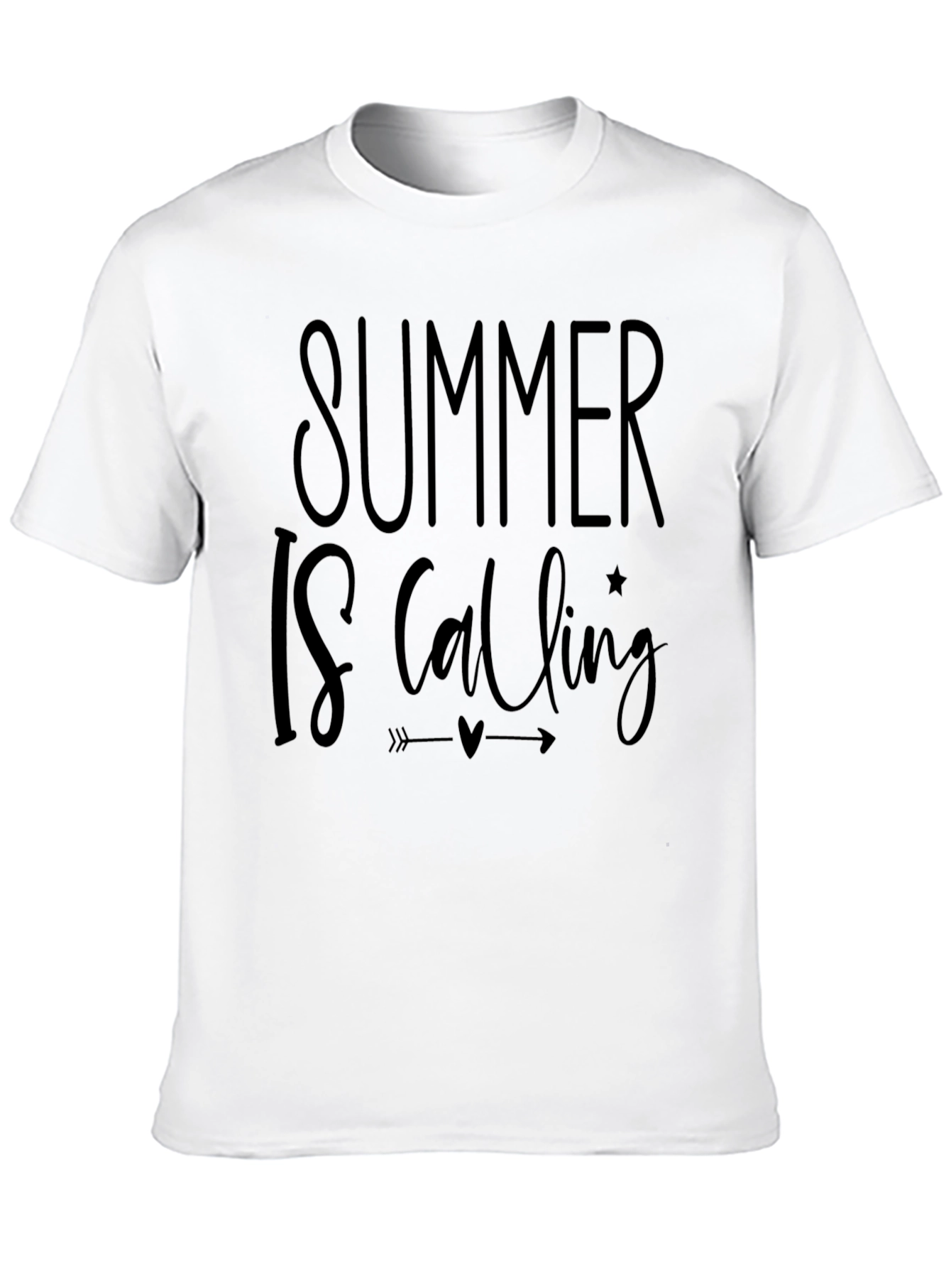 Summer Is Calling Black Graphic Tee