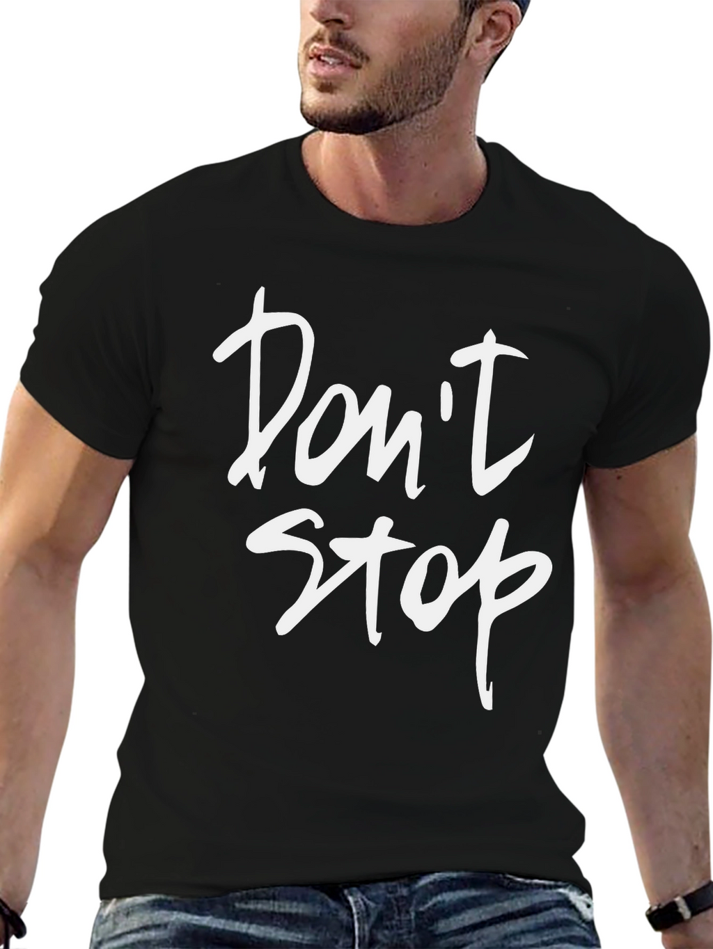 Dont Stop Graphic Print Black T-Shirt