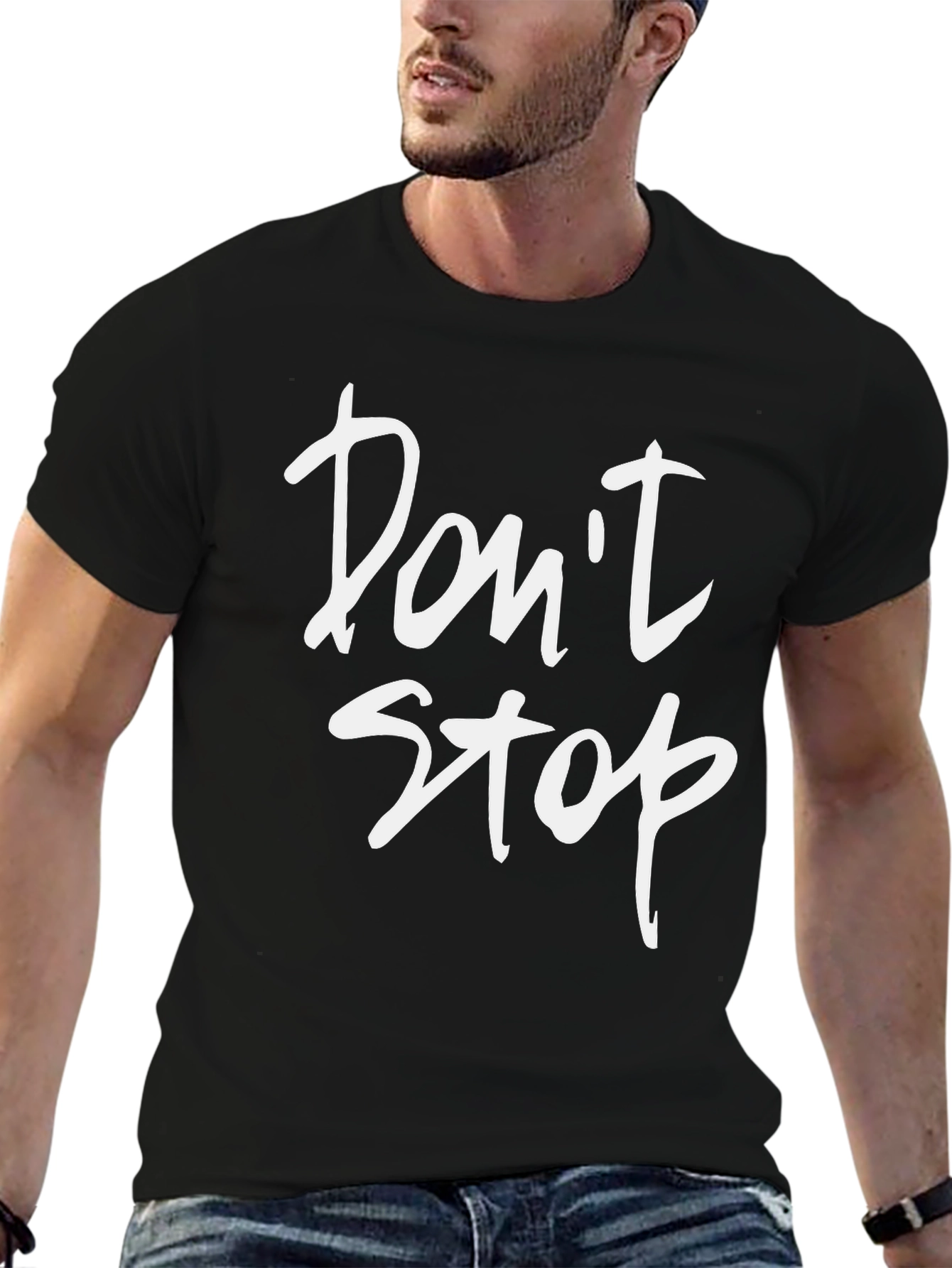 Dont Stop Graphic Print Black T-Shirt