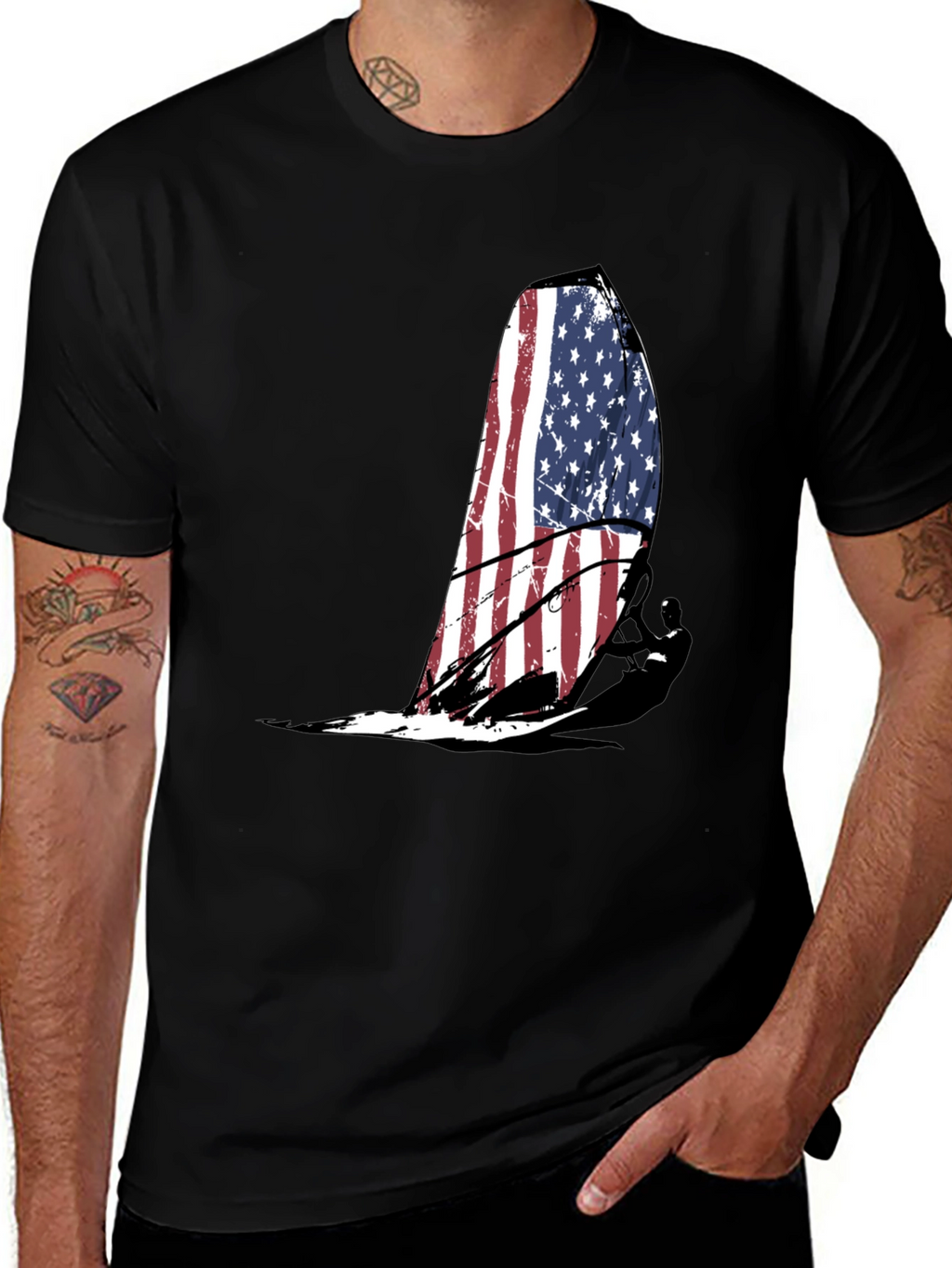 American Flag Sailboat T-Shirt
