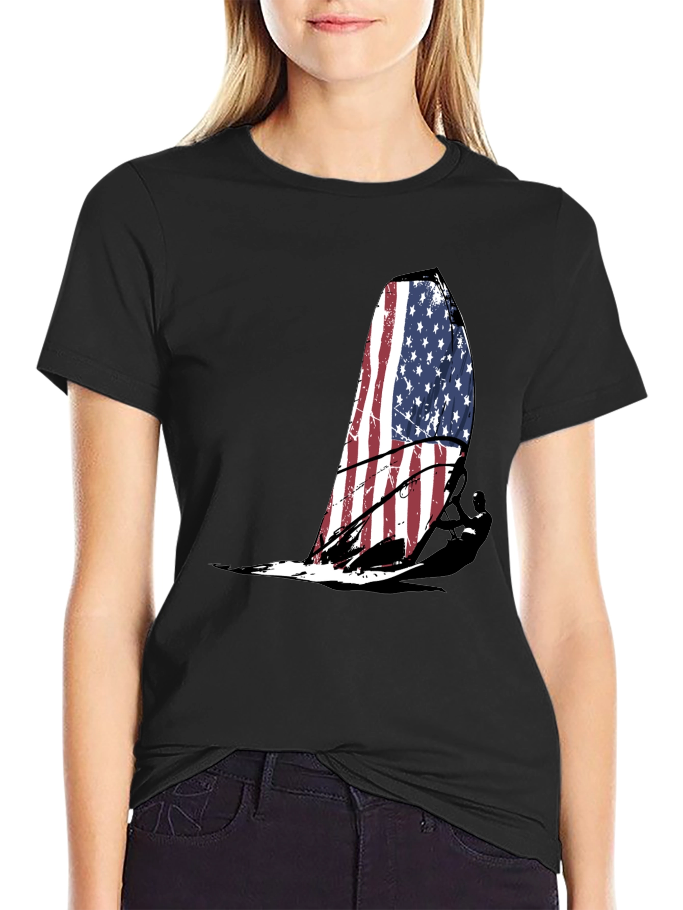 American Flag Sailboat T-Shirt