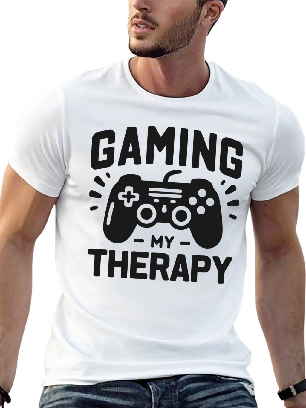 Gaming Therapy T-Shirt -  Black Graphic Tee