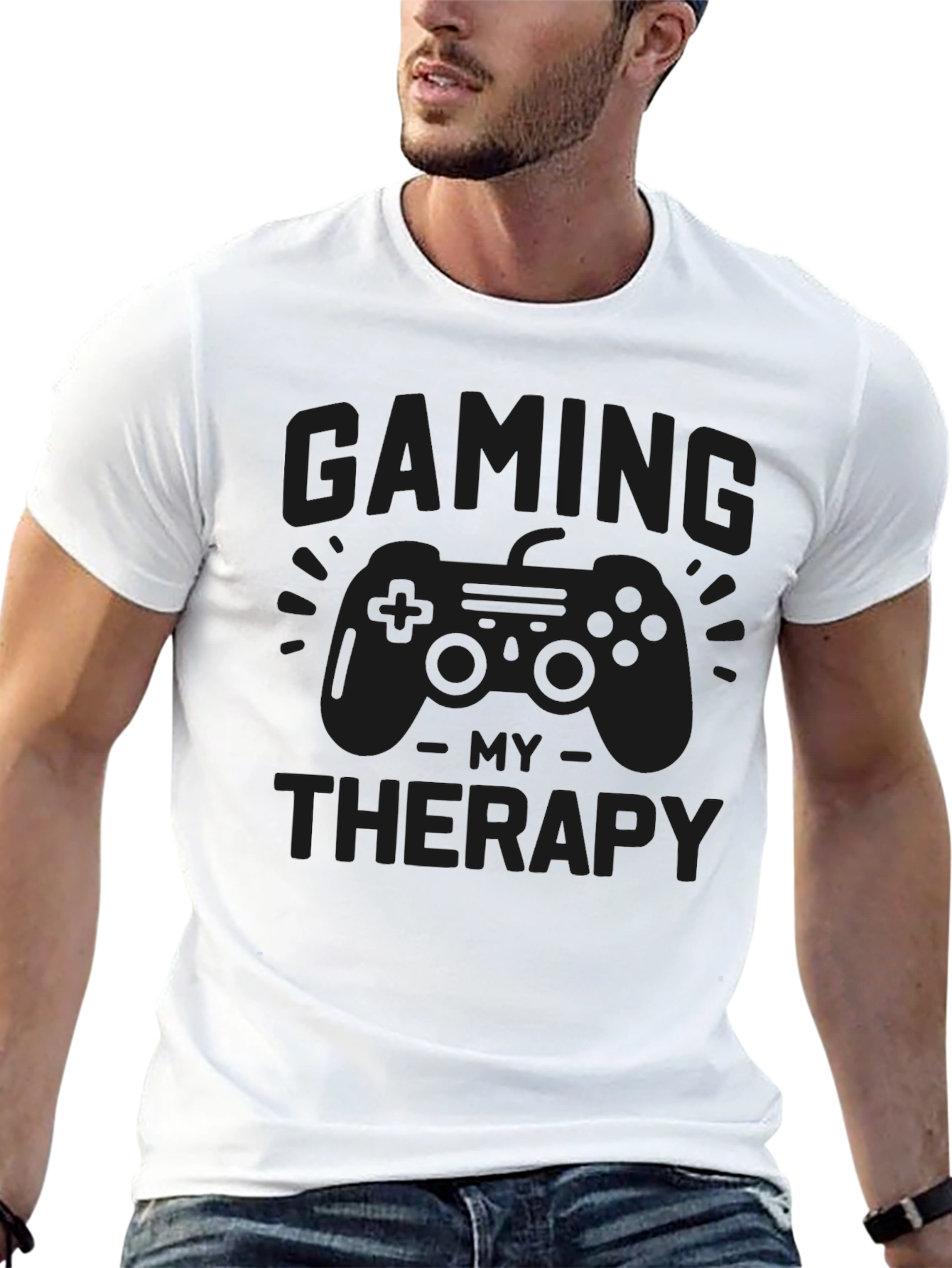 Gaming Therapy T-Shirt -  Black Graphic Tee