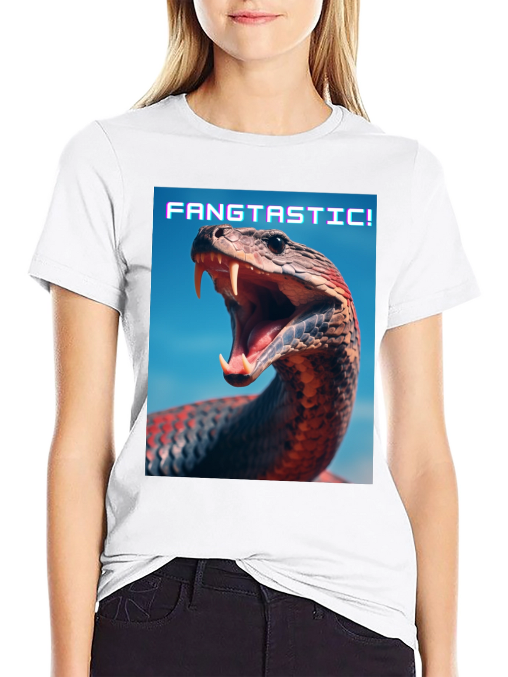 Fangtastic Snake Graphic Tee - Unique Animal Print Shirt