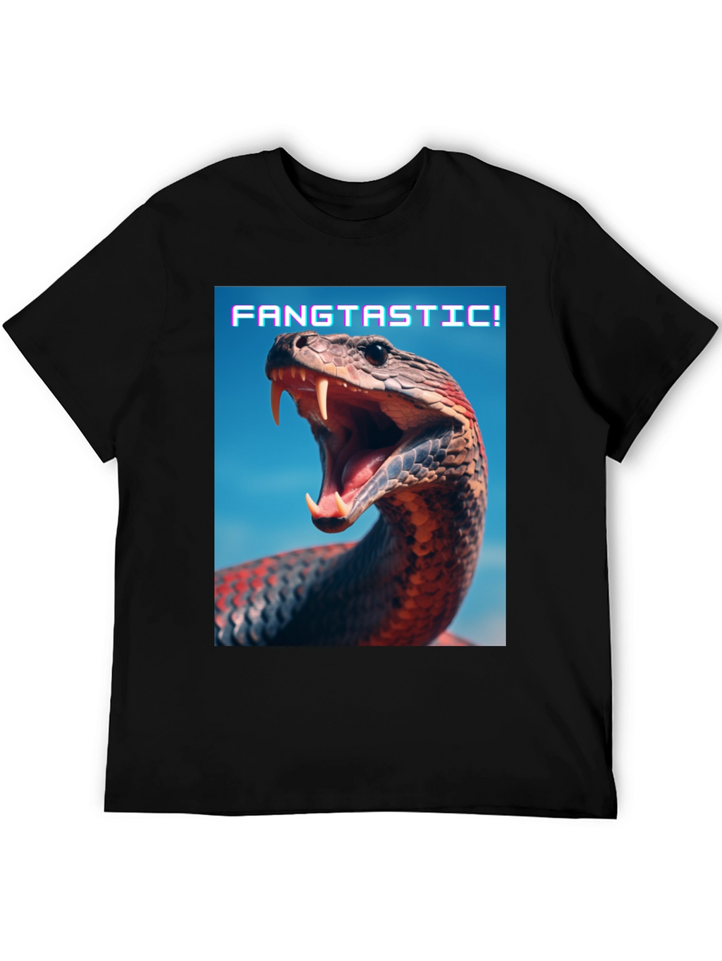 Fangtastic Snake Graphic Tee - Unique Animal Print Shirt