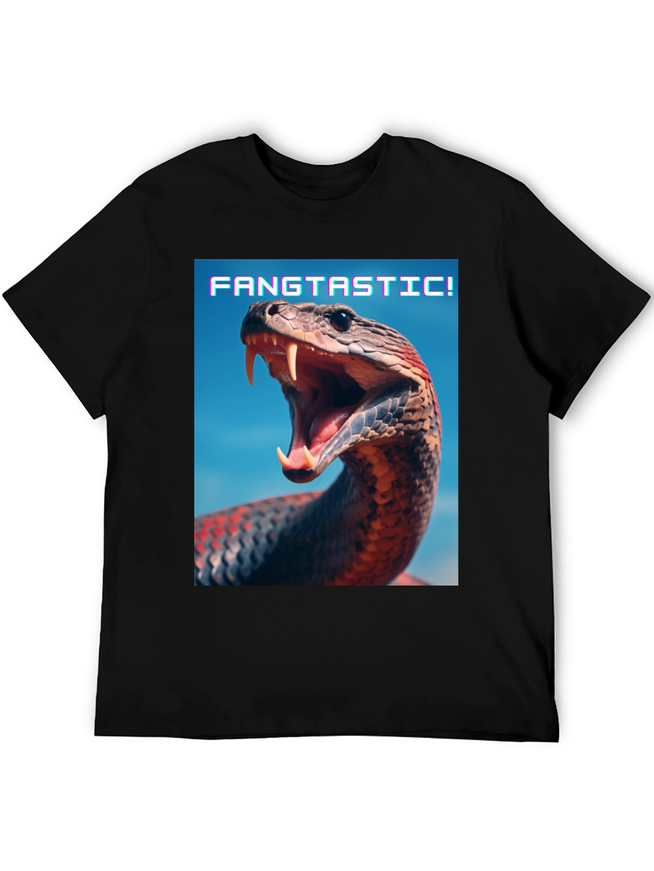 Fangtastic Snake Graphic Tee - Unique Animal Print Shirt