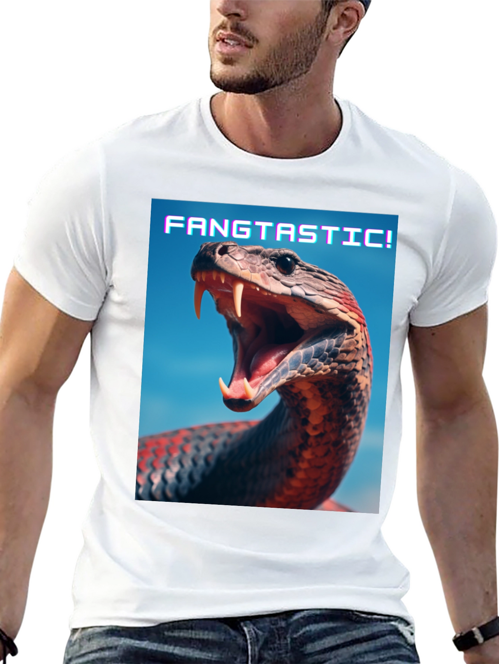 Fangtastic Snake Graphic Tee - Unique Animal Print Shirt