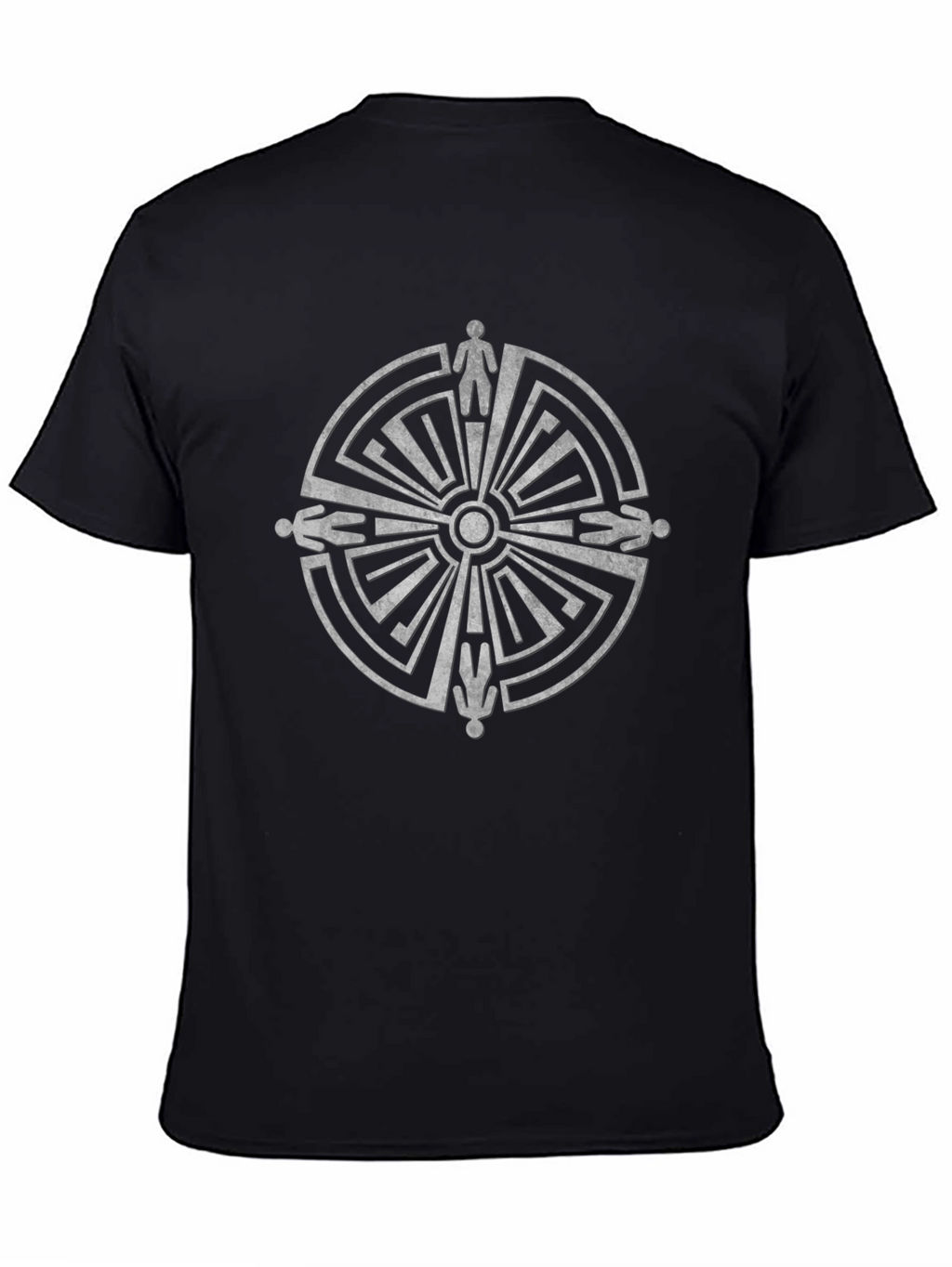 Labyrinth T-Shirt - Maze Design - Mans Black Tee