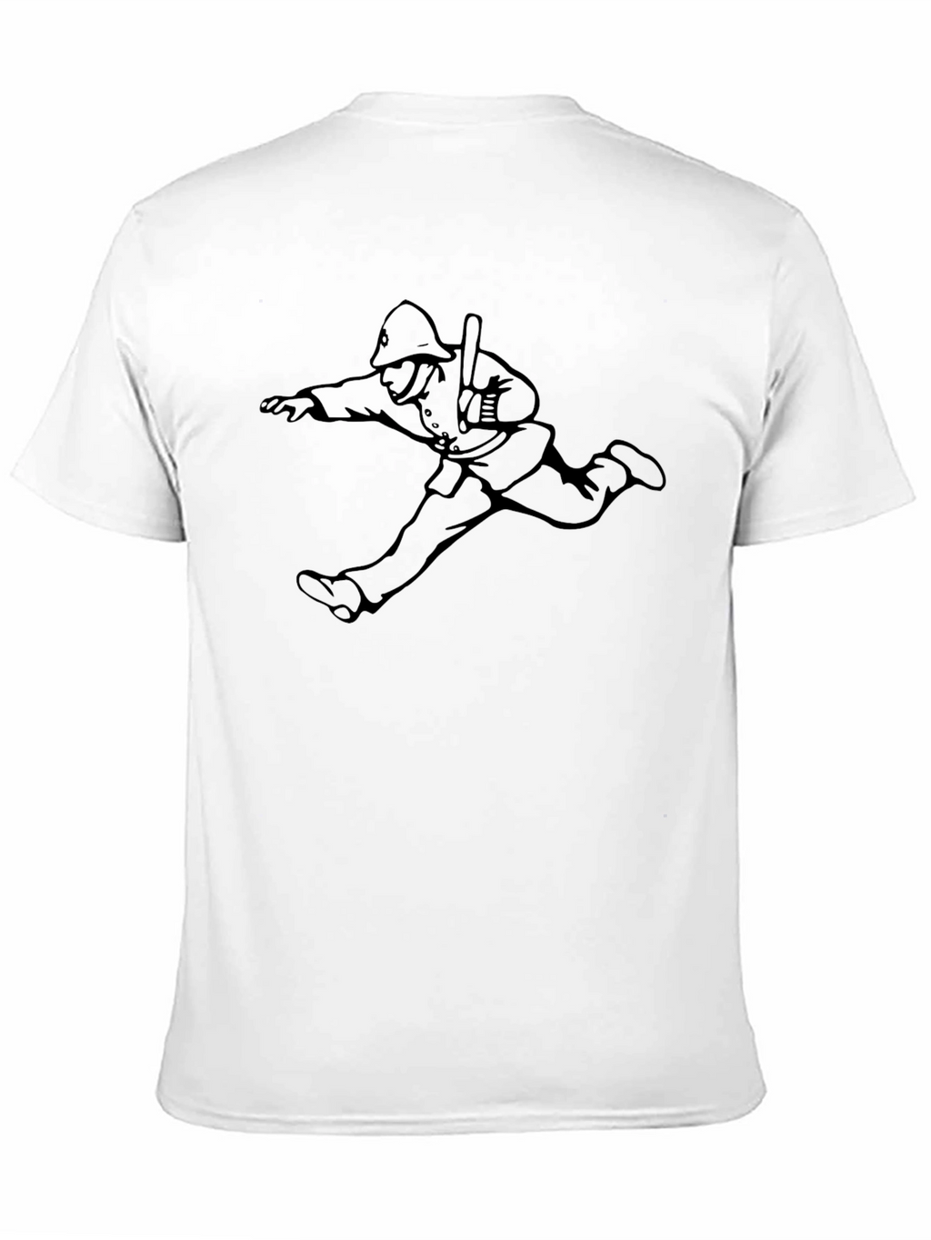 Running Fireman Graphic Tee - Black Crew Neck