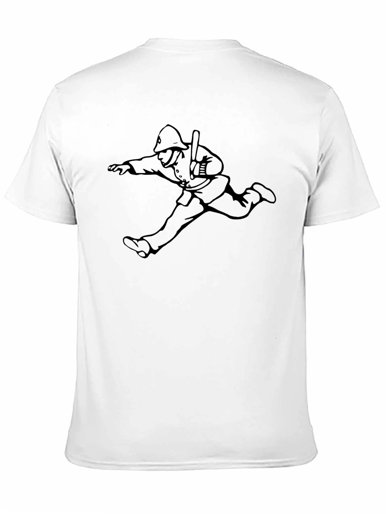 Running Fireman Graphic Tee - Black Crew Neck